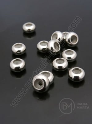 Mărgele din steel 6x3mm cu dop de caucait 1 paquet 2 buc 305723