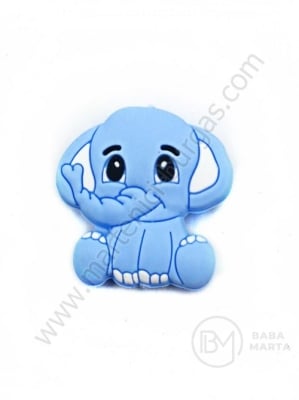 Mărgele silicon elefant 30x29x9.5mm gaură albastră 2.5mm 1 buc 317002