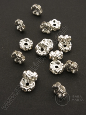 Șaibă 8x3.5mm cu cristale zig zag albe 10 buc 301286