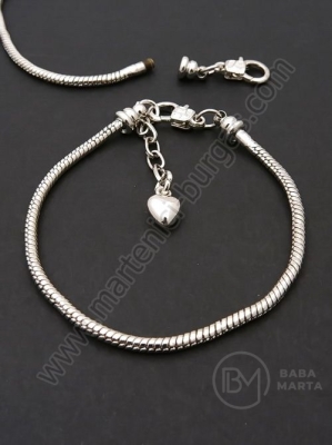Brățară din alamă 195x3mm culoare argintie 1 buc 309460