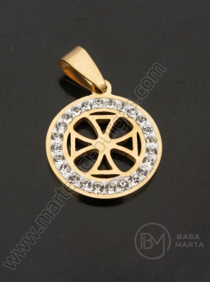 Pandantiv oțel cu cristal 20mm 1 buc 307426