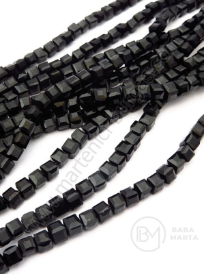 Șir cub cristal 4mm negru ~100 buc ~40cm 1 buc 342528