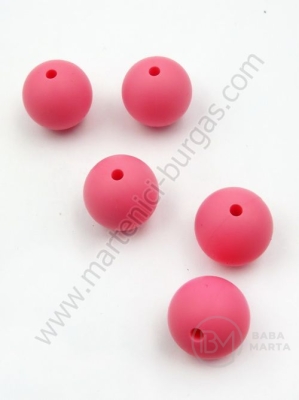 Bilă de mărgele din silicon 15mm gaură 2mm 1 paquet 5 buc 317070