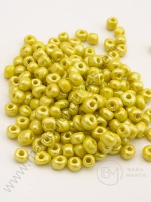 Perle galbene din sticla 4mm 50g 334057