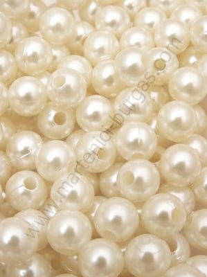Perlă ecru 8mm gaură 1.8mm 1 pachet 40g ~170 buc 312571