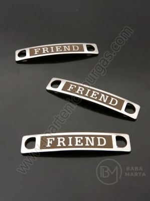 Element de inscripționare oțel FRIEND 39x7.5x1mm gaură 4x4mm 1 buc 305620