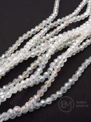 Șir de mărgele de vitola 3mm transparent AB curcubeu fațetat ~150 buc 37cm 1 buc 343593