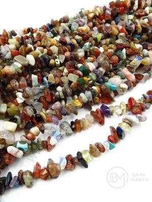 Colier cu pietre naturale MIX 5-9mm 85cm 1 buc 355551