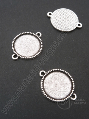 Element de conectare 27x21x2mm base de montare argintie 18mm 1 pachet 10 pcs 306197