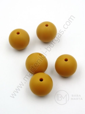 Bilă de mărgele din silicon 15mm gaură 2mm 1 paquet 5 buc 317067