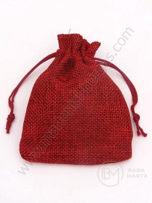 Geantă de pânză 9x12cm roșu închis 1 pachet 5 buc 461445