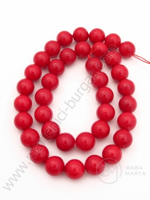 Colier din sidef natural 10mm roșu ~41 bucăți 1 șir 355052