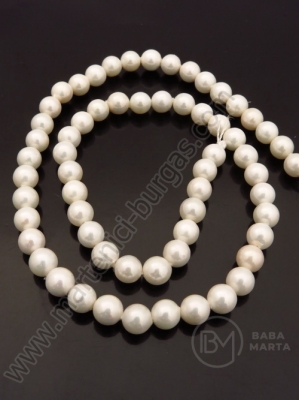 Perlă Mallorca 6mm albă ~40cm ~65buc 1 şir 355253