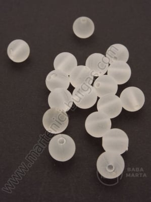 Margele 8mm alb mat, gaură 2mm 40g ~147 buc 311376