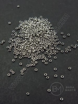 Mărgele 1.5x1mm OȚEL (304) color argintie gaură 0.8mm 1 pachet 30buc 305860