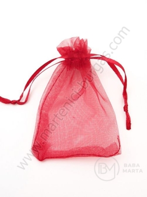 Saculet pentru bijuterii 7x9cm organza vișinie 1 pachet 10 buc 461281