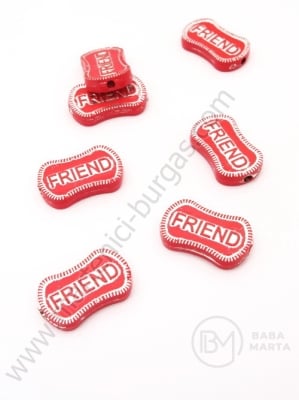 Brad argintiu FRIEND roșu 19x11.5x4mm, 1 pachet 40g ~62 buc 312165