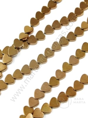 Inimă de hematit 6x6x2mm gaură 1mm ~72 buc ~40cm 1 buc 353184