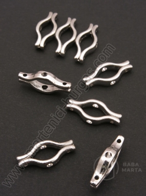 Distant pentru mărgele metalice 20x8.5x4mm argintiu 10 buc 308830