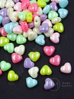 Inimă 8x9x4.5mm mix AB arc gaură 1.2mm 1 pachet 40g ~211 buc 312914