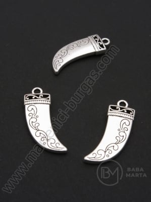 Pandantiv metalic 29x10mm culoare argintie 1 pachet 5 buc 306095