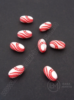 Cilindru 7,5x13mm roșu cu gaură albă 1,8mm 1 pachet 40g ~100 buc 312354