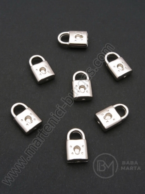 Lacăt pendantiv SSV 15x9.5mm culoare argintie 1 pachet 50 buc 318454