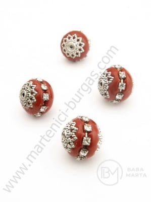 Mărgele Indonezia ~15x~14mm lucrate manual gaură 2mm 1buc 308561