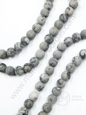 Jasp Naniz MATIFICAT bilă naturală 6mm ~60 buc 37cm 1 buc 353240