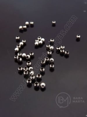 Mărgele din steel 2mm argintiu gaură 0.5mm 1 paquet 50 buc 305722