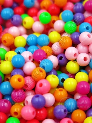 Bilă 6mm colorată gaură 1.5mm 1 pachet 40g ~400 buc 312464