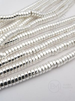 Hematit 6x2mm culoare alb-argintiu ~185 bucăți 40cm 1 buc 352570