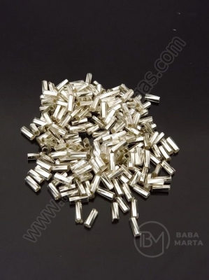 Tije de sticlă 5x2mm calitate argintie 1 pachet 40g ~1600 bucăți 331660