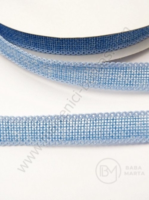 Panglică de pânză de sac 15mm albastră 1 pachet 5 metri 461341