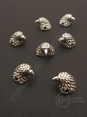Mărgele metallice vultur 14x8mm color argintie 1 pachet 5 buc 306479