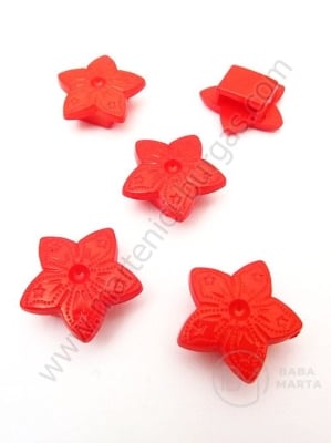 Floare 19x7mm gaură roșie 8x3mm 1 pachet 40g ~51 buc 312525
