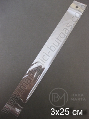 Pungă standard de celofan 3x25+3cm. Adeziv capac 1 pachet 200 buc 112033
