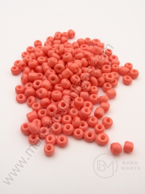 Mărgele de sticlă masivă coral 4mm 50g 334110