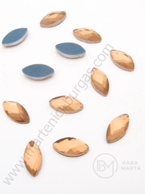 Farfurie de sticlă 6x12mm aurie pentru buze sexy 1 pachet 20 buc 151423
