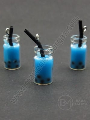 Pendant sticla borcan 18x10mm cu smoothie de fructe 1 pachet 2 bucati 335512