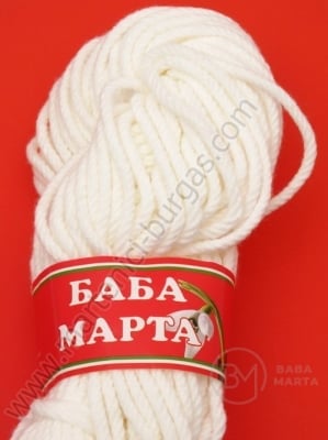 Sfoară răsucită 3mm alb 100% acrilic 100g ~55metri 431222