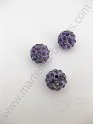 Mărgele Shamballa de 10 mm. violet 1 buc. 308197