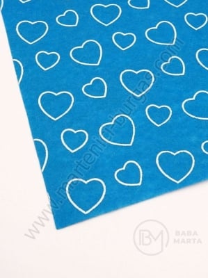 Fetru 1mm A4 20x30cm imprimeu inimioare albastre 1 buc 461432