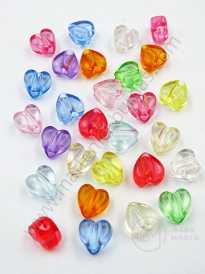 Inimă 8x8.5x5.5mm gaură mixtă 2.5mm 1 pachet 40g ~171 buc 312859