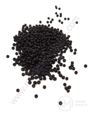 Mărgele de sticlă 1,8~2,0 mm, calitate neagră mată, 1 pachet 40 g ~3500 buc. 331655