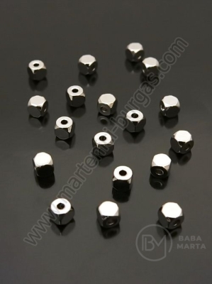 Mărgele 4x4mm OȚEL (304) gaură 1.5mm 1 pachet 10 buc 307914