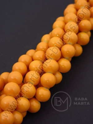 Șir de mărgele de sticlă 12mm portocaliu ~70 buc 1 buc 8223