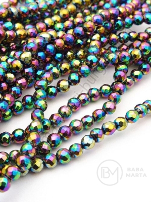 Mărgele de hematit fațetate, nemagnetice ~4mm ~40cm ~100 buc 1 buc 352671