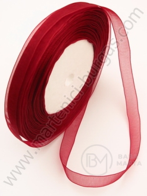 Panglică organza 10mm vișinie ~45 metri 451024