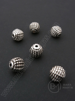 Mărgele metallice 9mm culoare argintie 1 pachet 5 buc 306207